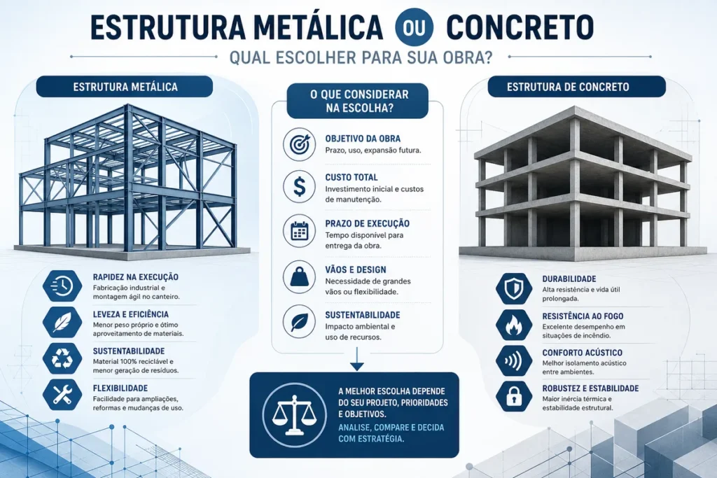 Estrutura Metálica ou Concreto: Guia Técnico