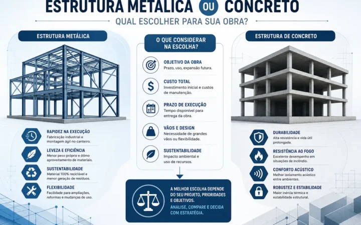 Estrutura Metálica ou Concreto: Guia Técnico
