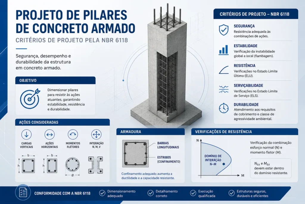 Projeto de Pilares de Concreto Armado: NBR 6118