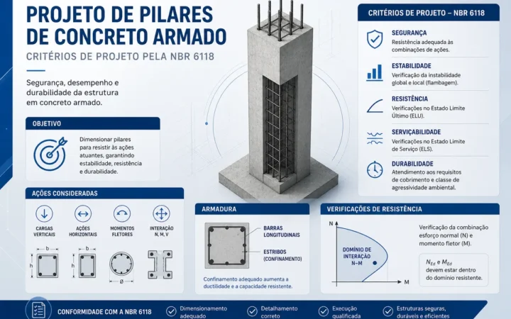 Projeto de Pilares de Concreto Armado: NBR 6118